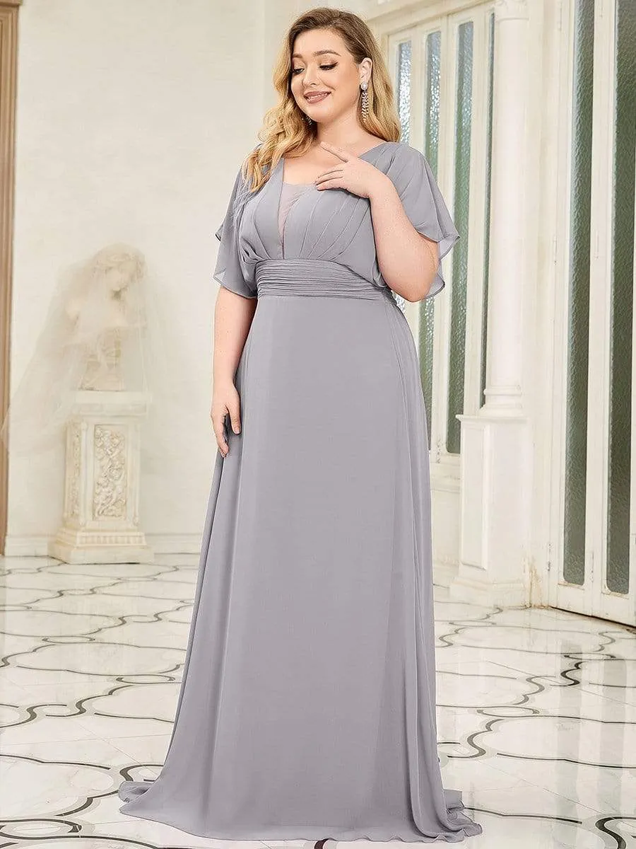 Custom Size Empire Waist Chiffon Formal Maxi Evening Dress