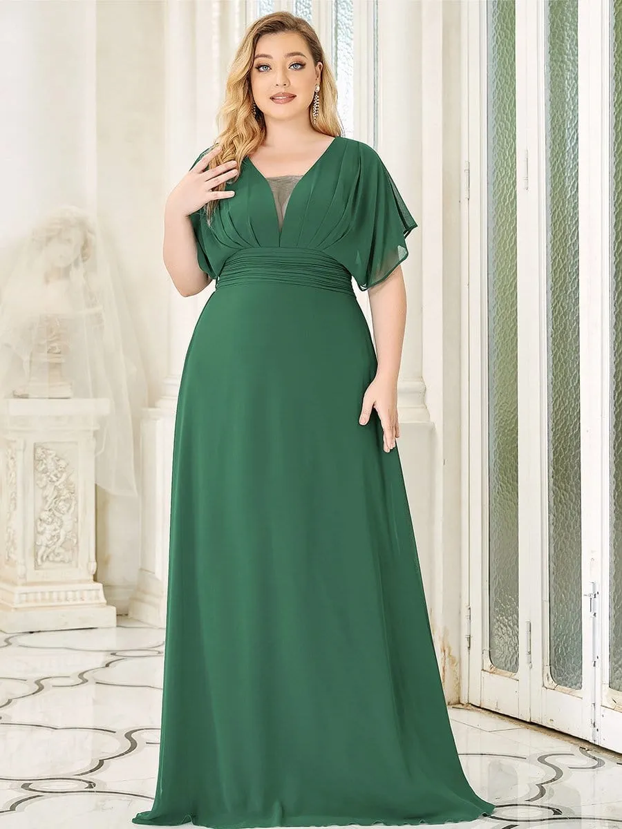 Custom Size Empire Waist Chiffon Formal Maxi Evening Dress