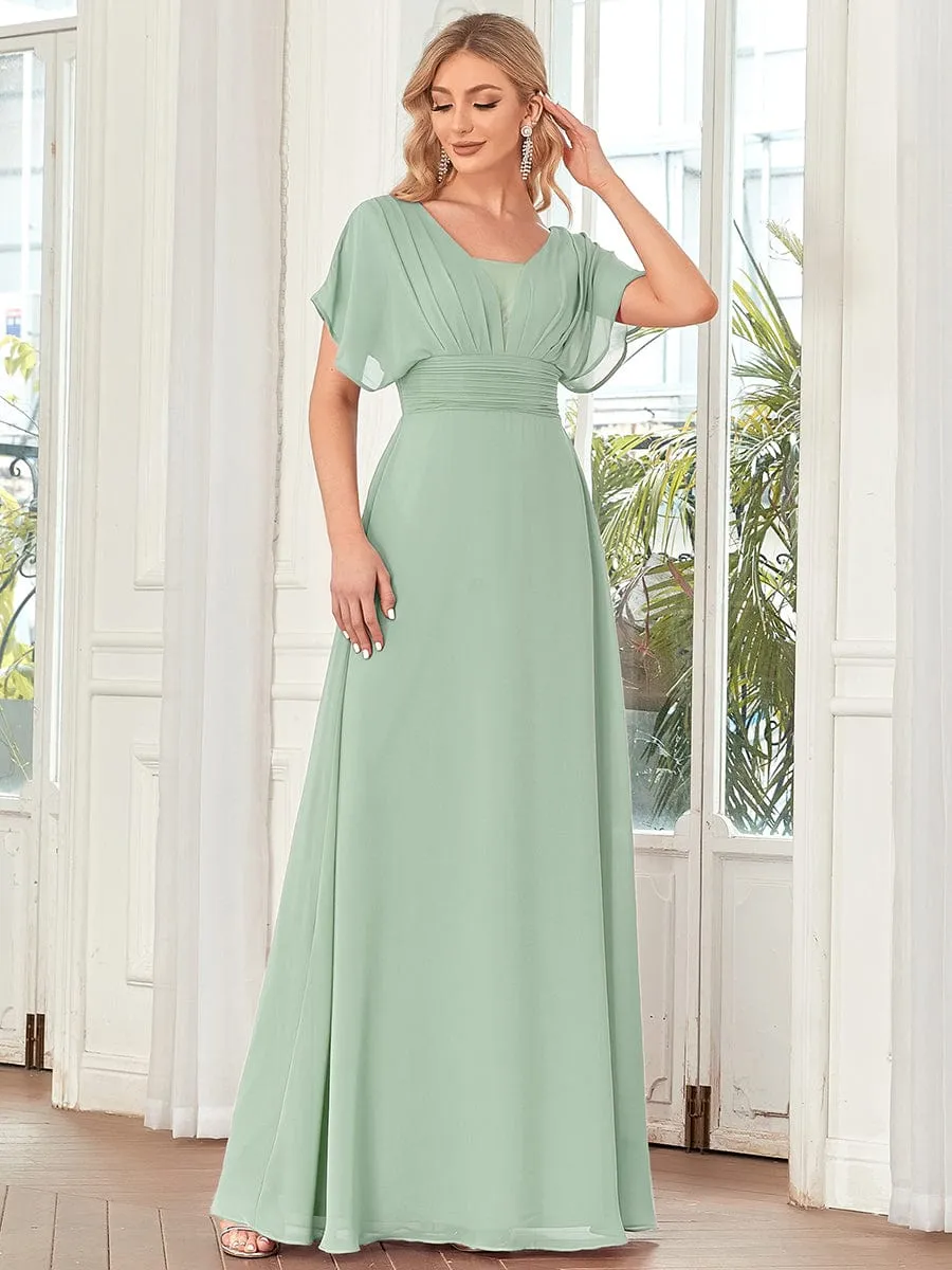 Custom Size Empire Waist Chiffon Formal Maxi Evening Dress