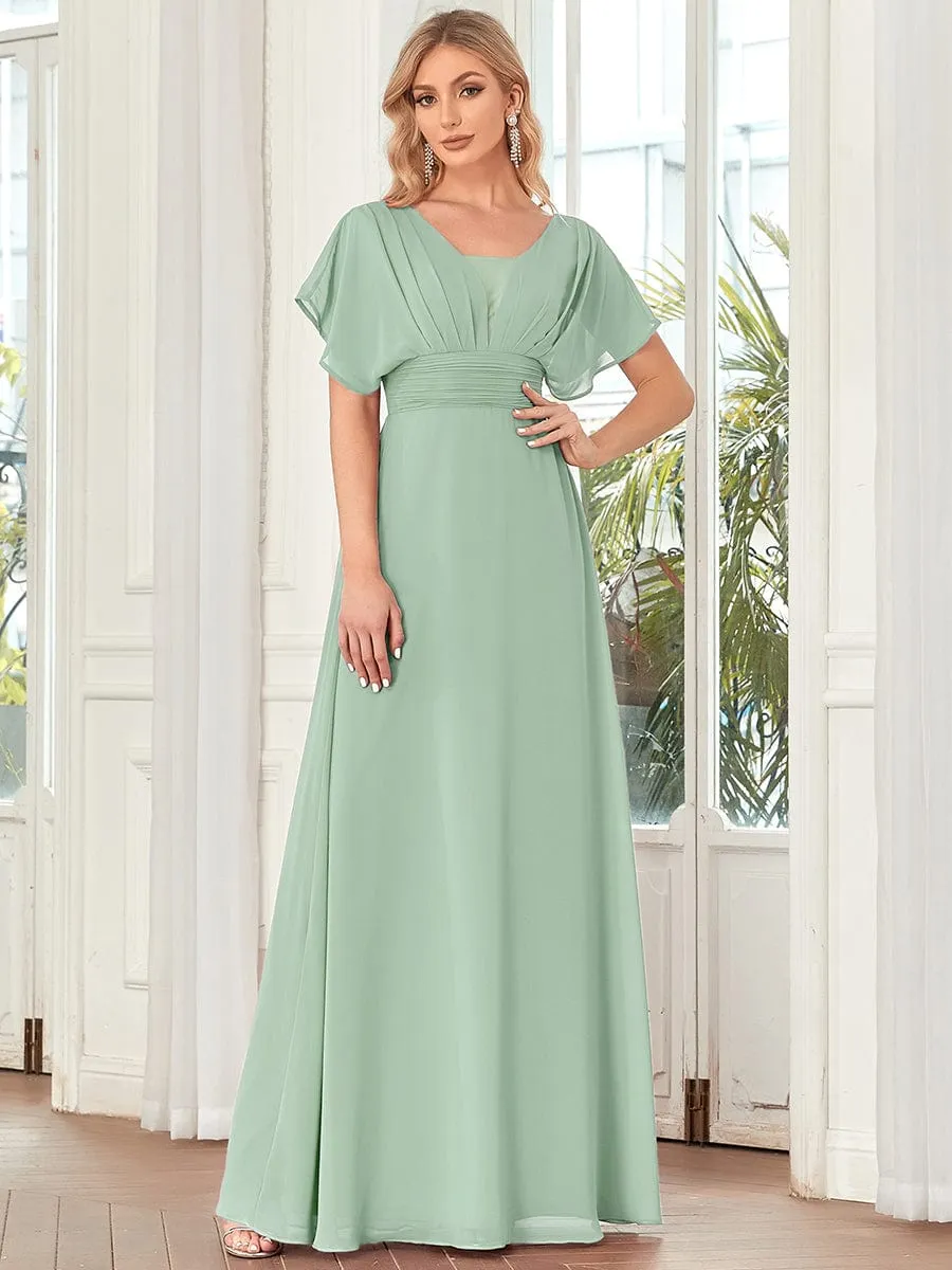 Custom Size Empire Waist Chiffon Formal Maxi Evening Dress