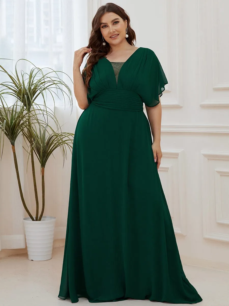 Custom Size Empire Waist Chiffon Formal Maxi Evening Dress