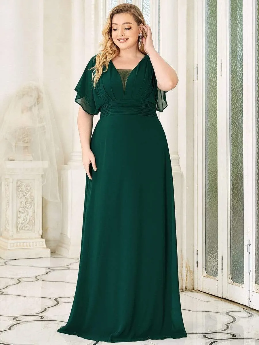 Custom Size Empire Waist Chiffon Formal Maxi Evening Dress