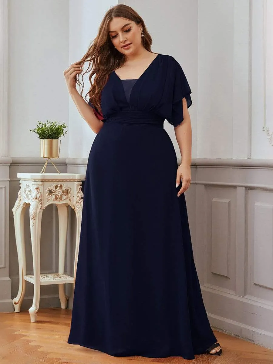 Custom Size Empire Waist Chiffon Formal Maxi Evening Dress