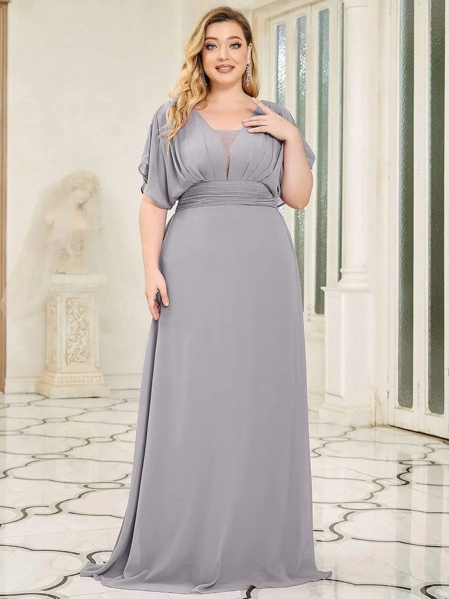 Custom Size Empire Waist Chiffon Formal Maxi Evening Dress