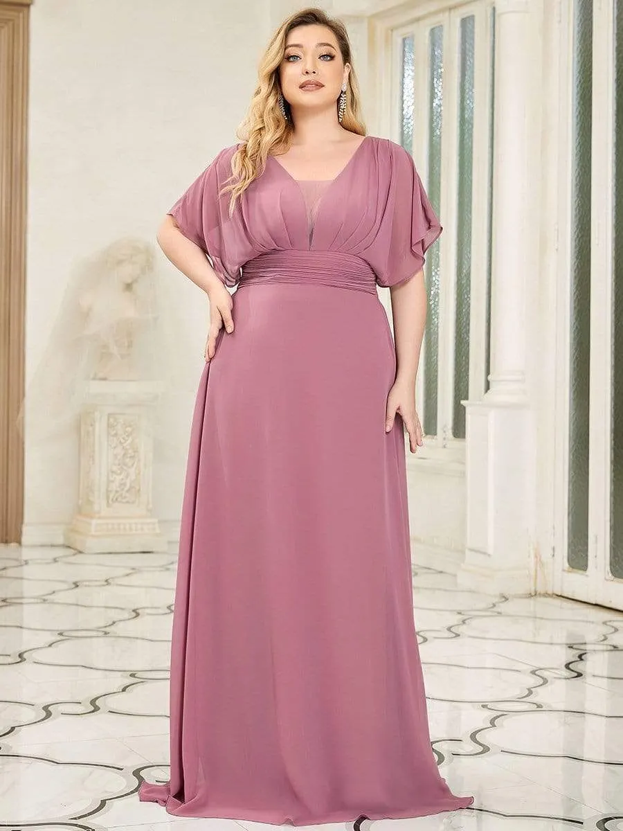 Custom Size Empire Waist Chiffon Formal Maxi Evening Dress