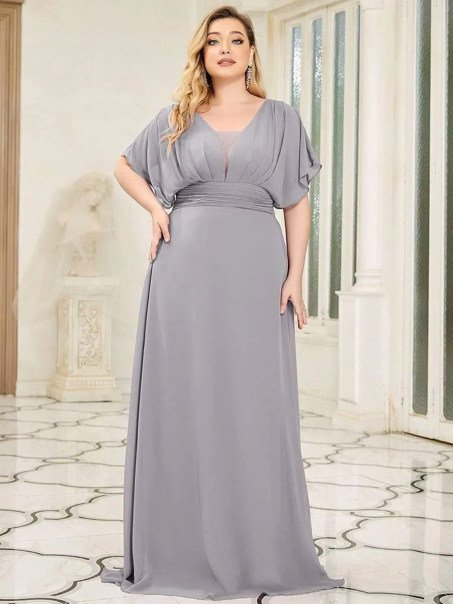 Custom Size Empire Waist Chiffon Formal Maxi Evening Dress