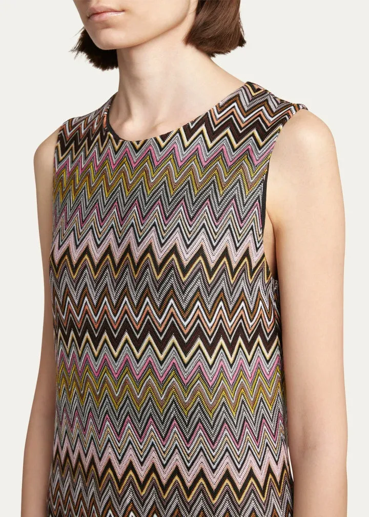 DS24WG0WBR00YE  Sleeveless zig-zag dress