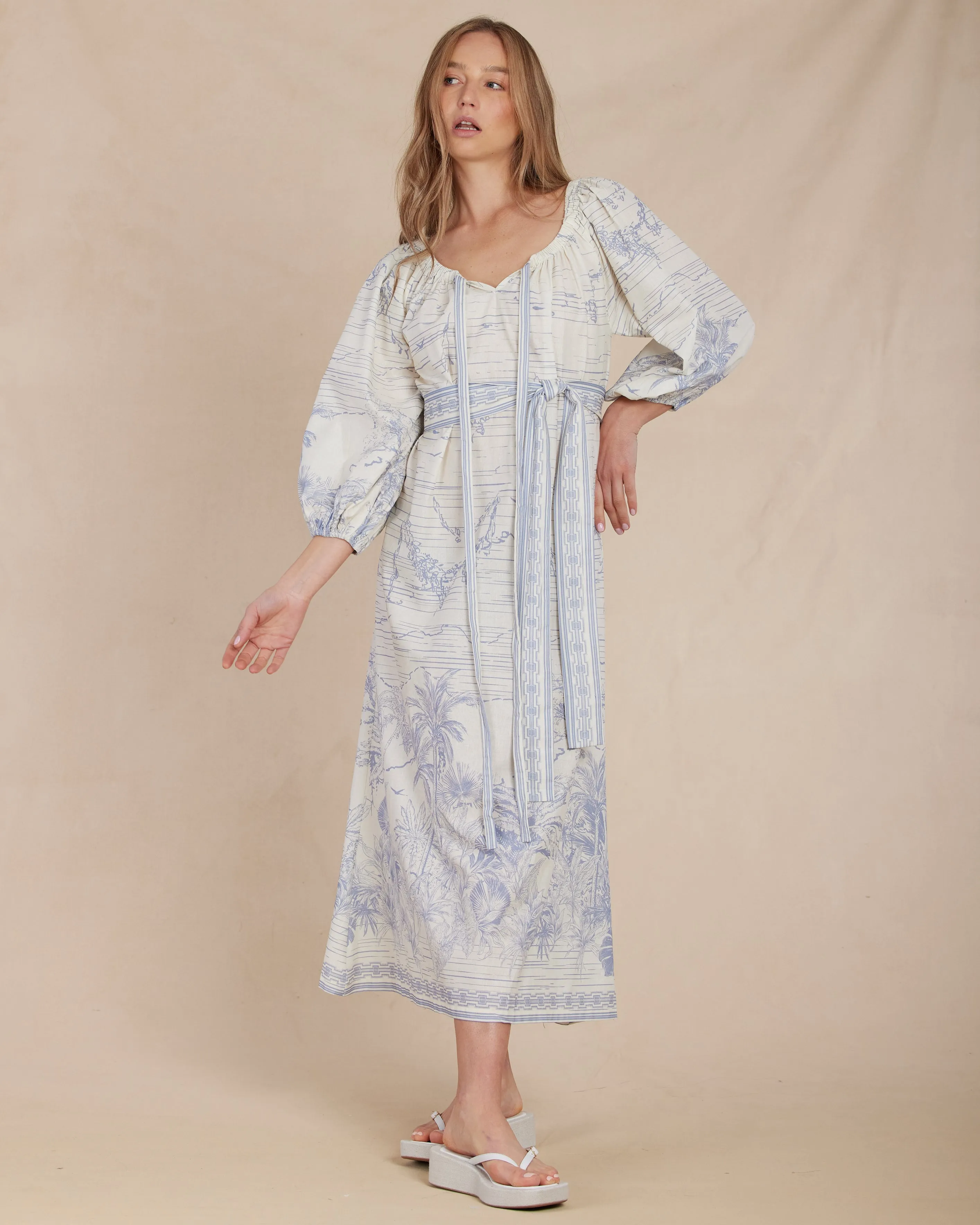 Fresco Linen Maxi Dress