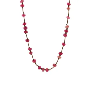 Garnet & Ruby Silk Necklace