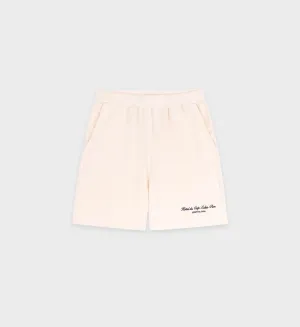 Hotel du Cap Cursive Terry Short - Cream/Navy