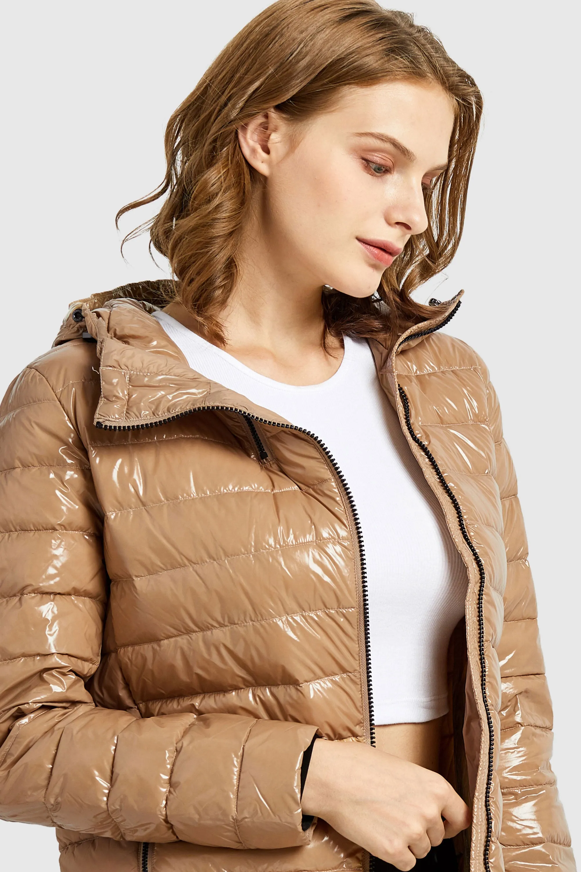 Inclined Zipper Sporty Winter Coat