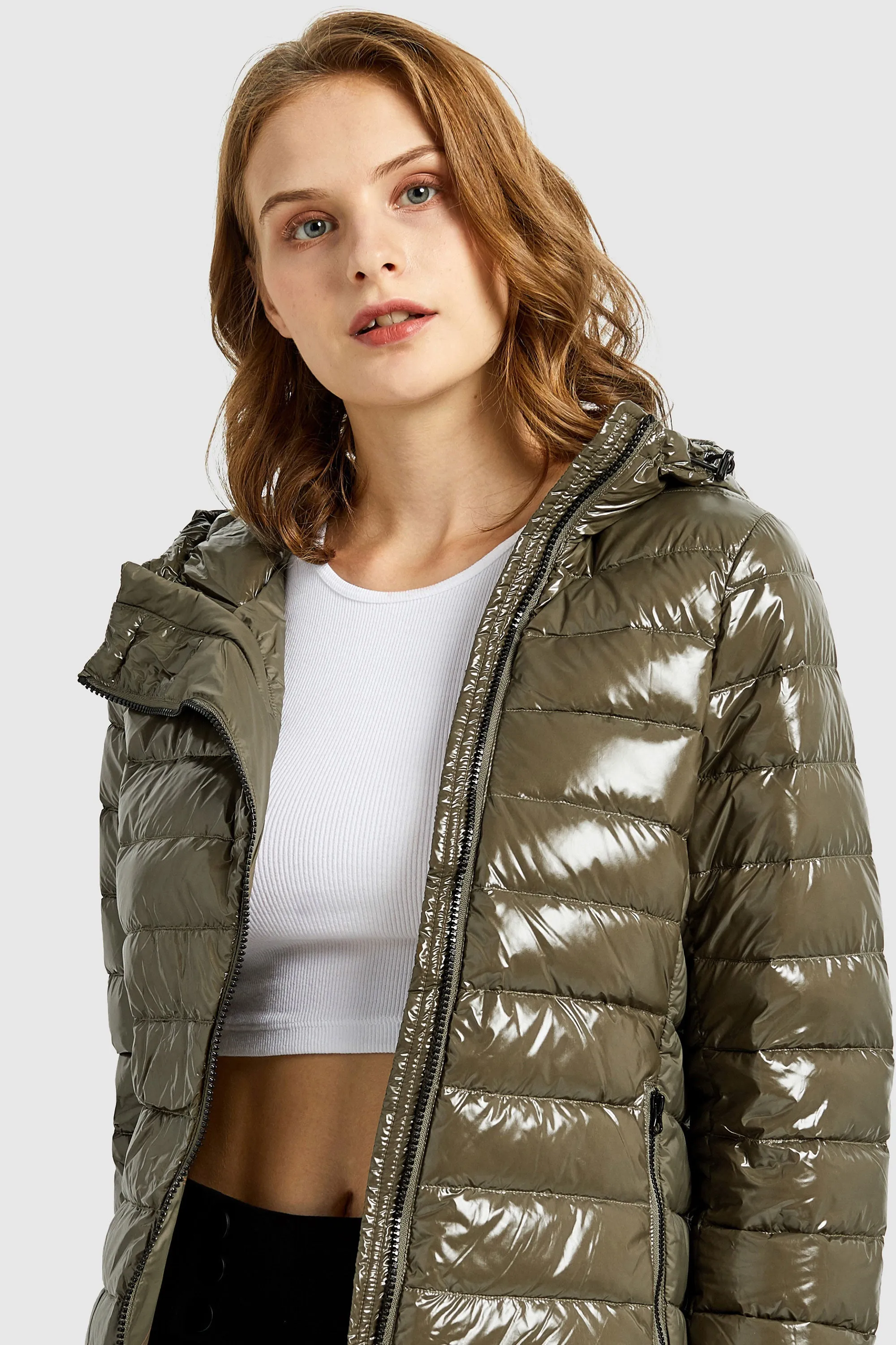 Inclined Zipper Sporty Winter Coat