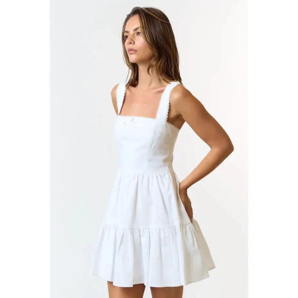 Jasmin Linen Ruffle Dress