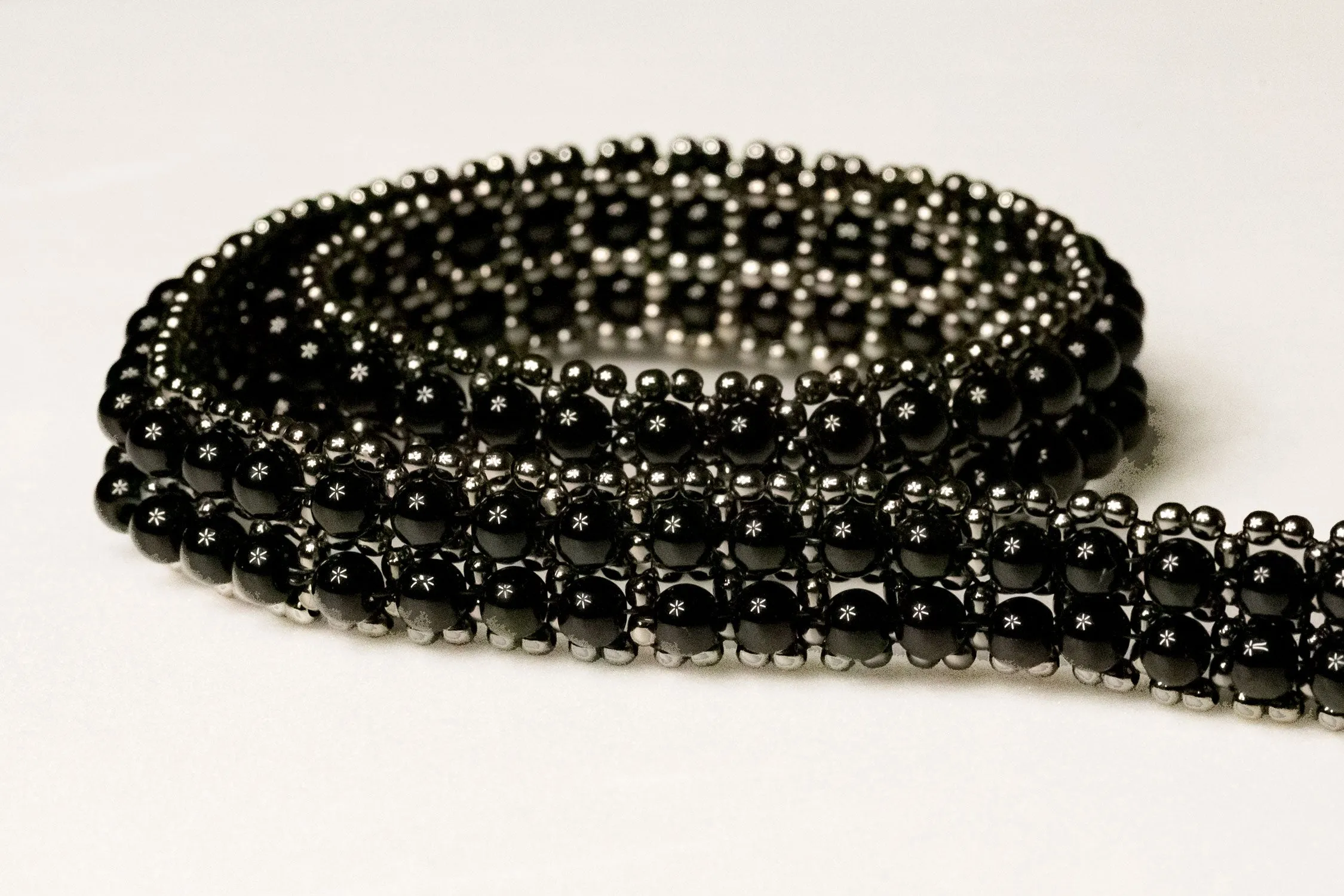 Jet Black Beaded Hatband