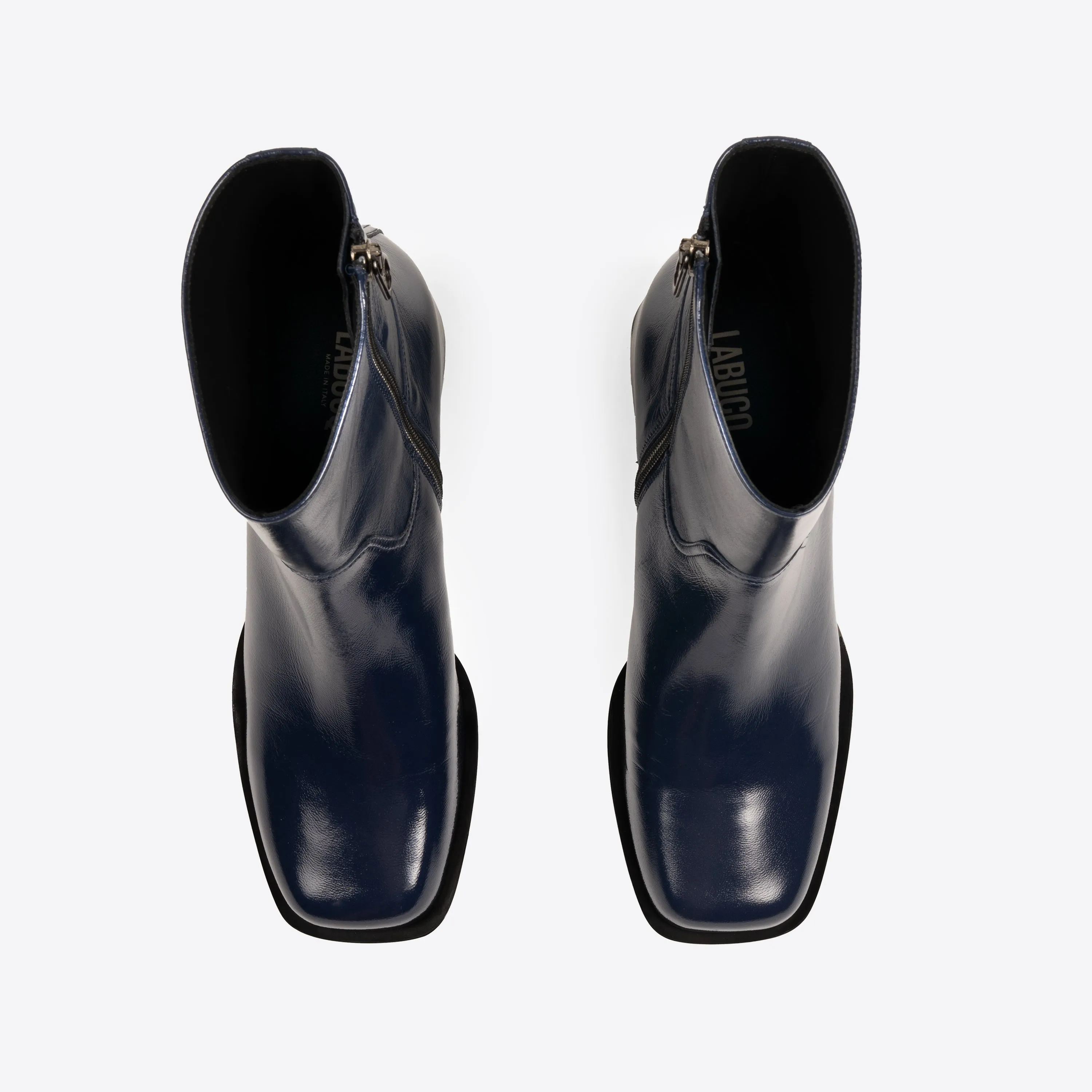 Joan Boot Navy Patent