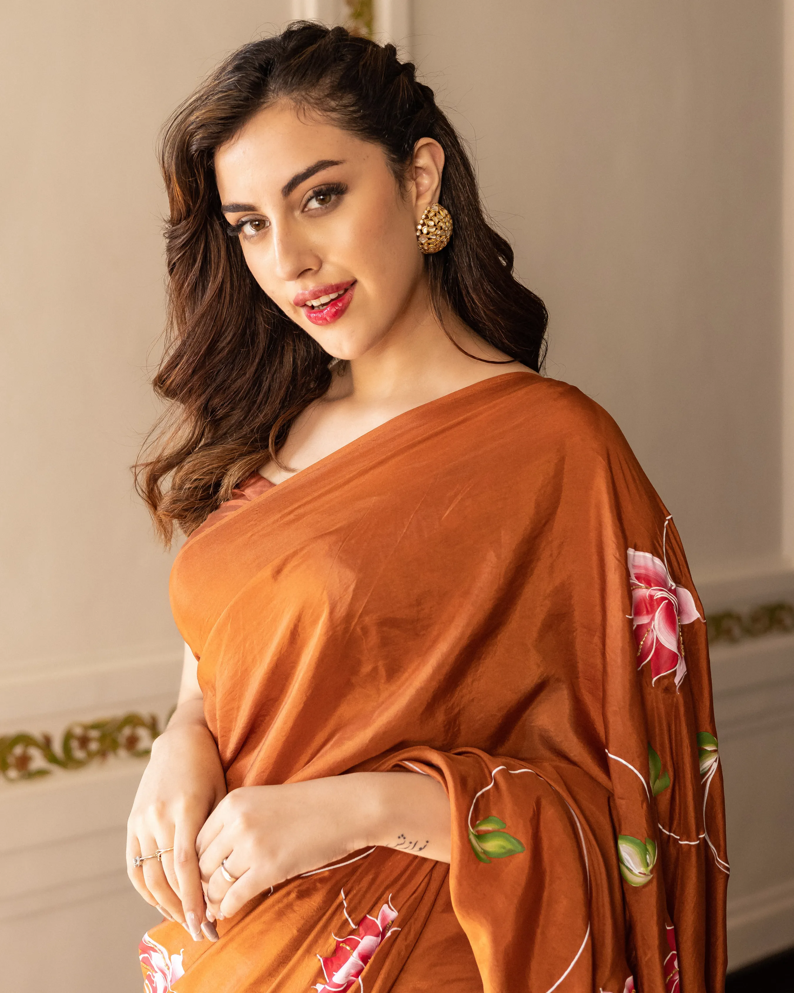 Kamodani Handpainted Silk Saree