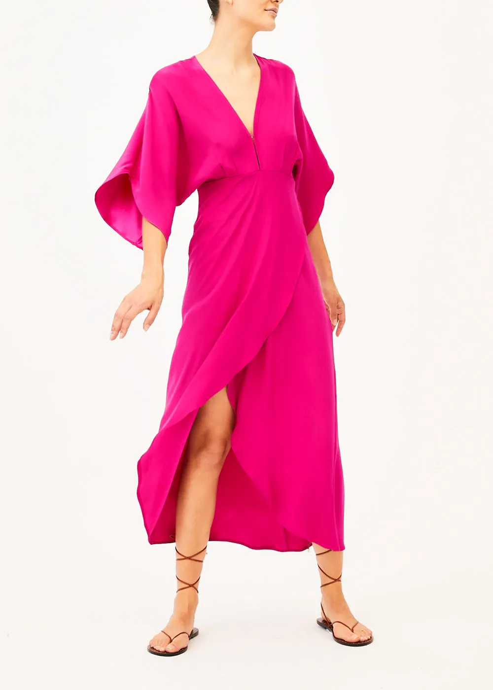 Katherine Pink Silk Maxi Dress