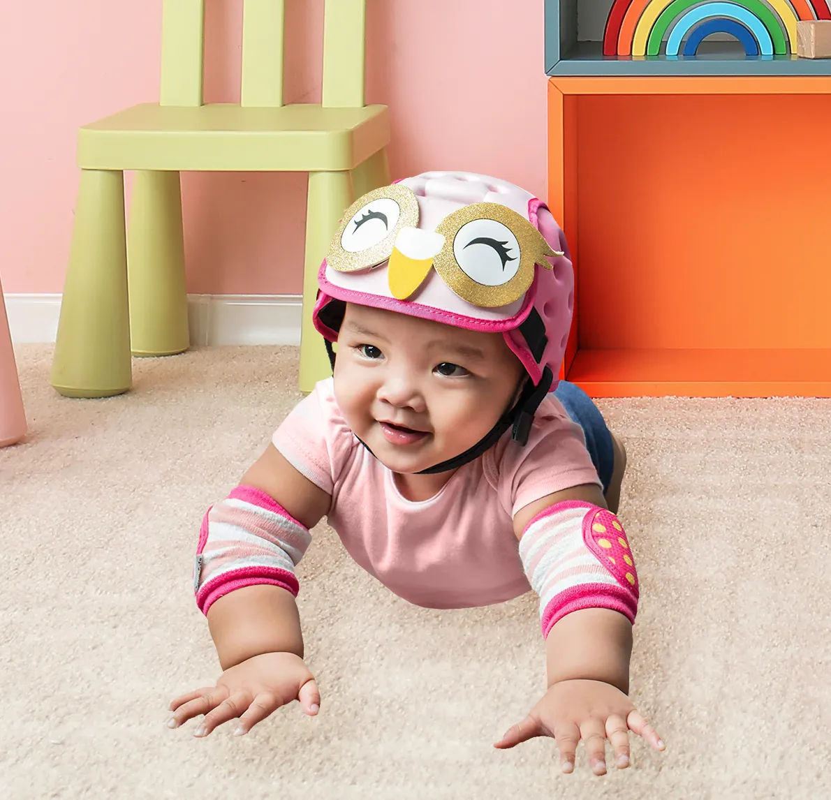 Kazam SNUG N' SAFE Owl Baby Soft Helmet - Pink