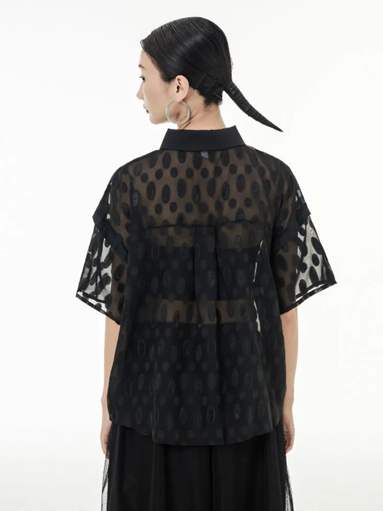 Kozan Sheer Ovals Blouse - Black