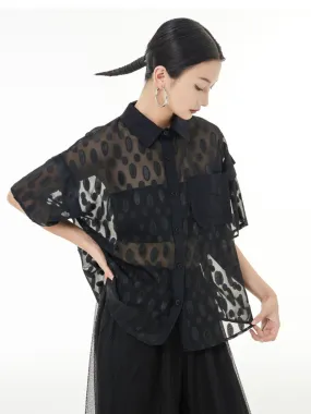 Kozan Sheer Ovals Blouse - Black