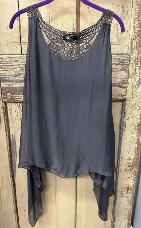 Lace Back Sleeveless