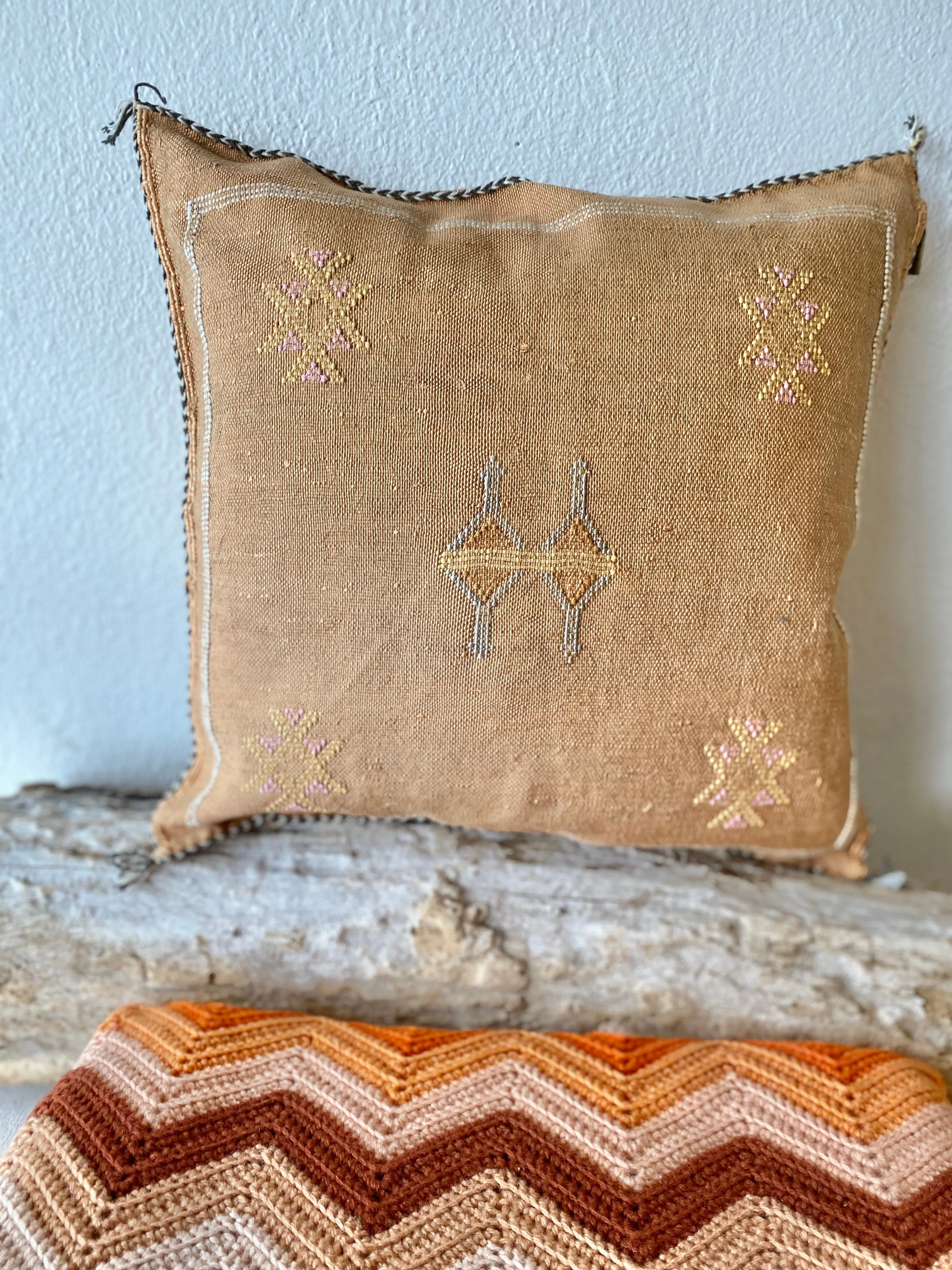 Light Rust Cactus Silk Pillow