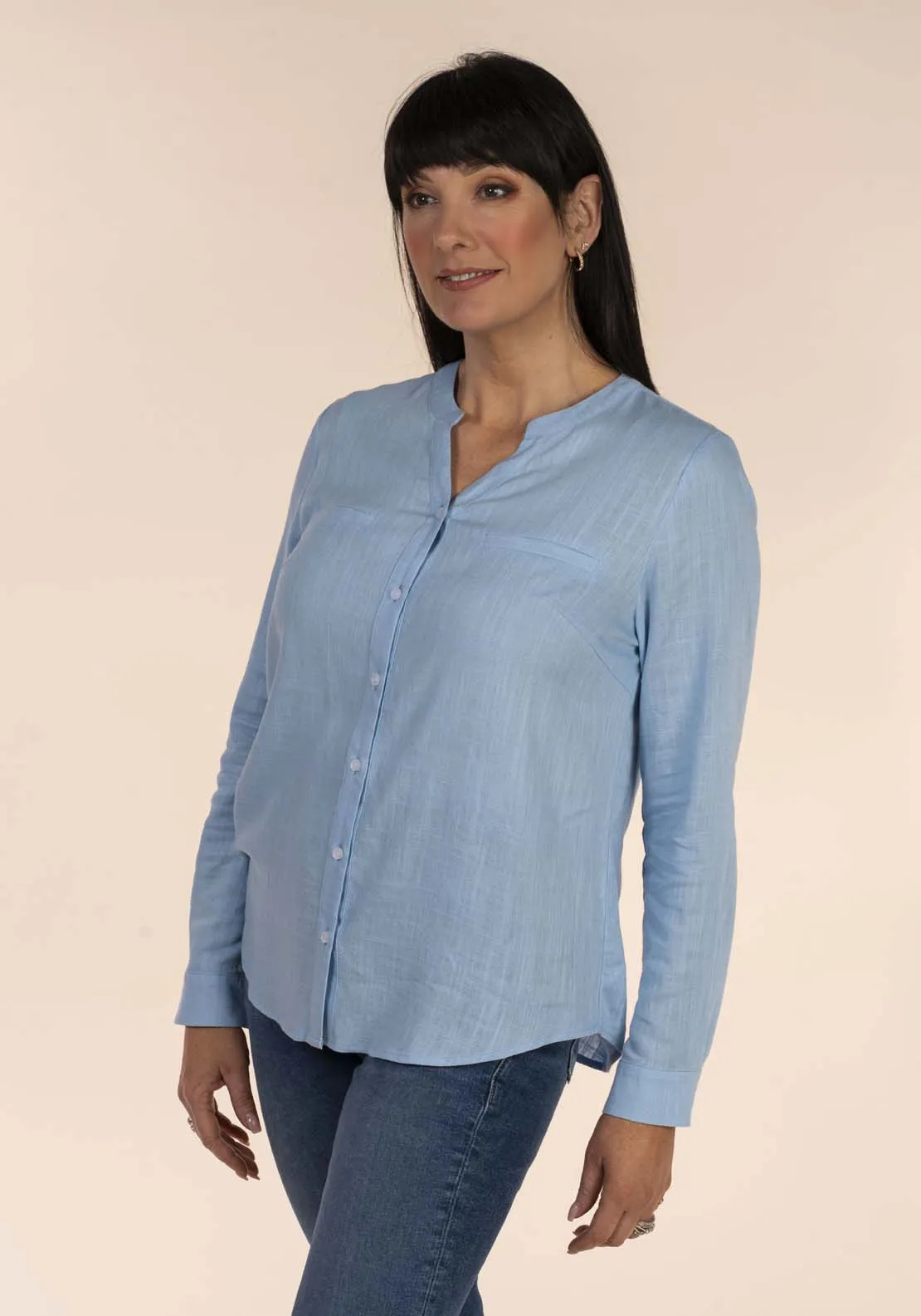 Linen Blouse - Blue