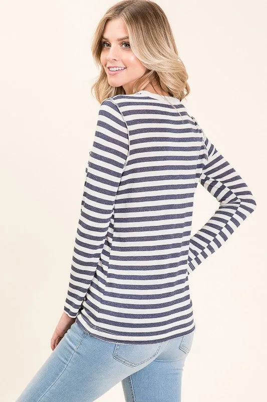 Linen Stripe Top