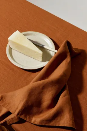 Linen Table Cloth Tobacco