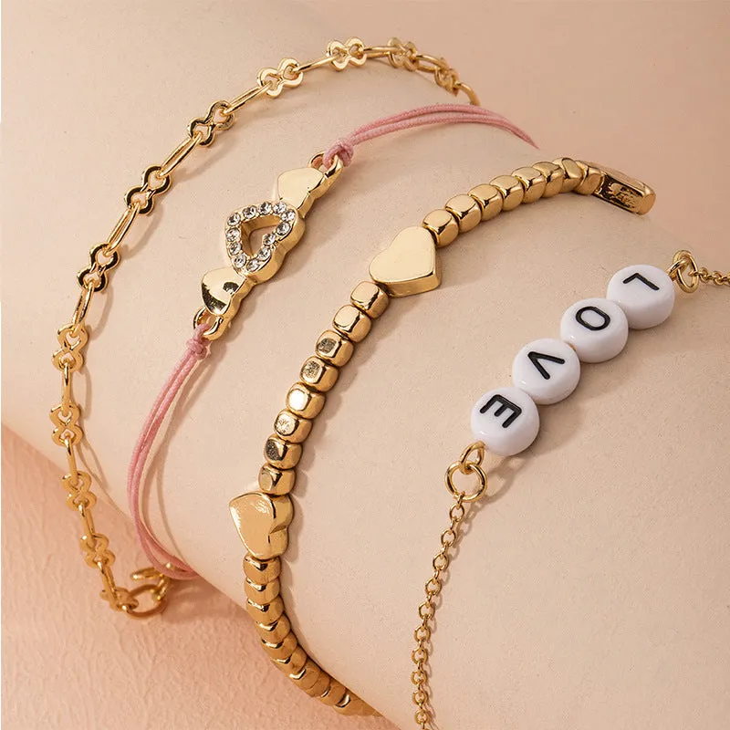 Love Is Gold 4 Part Women Stylish Bracelet