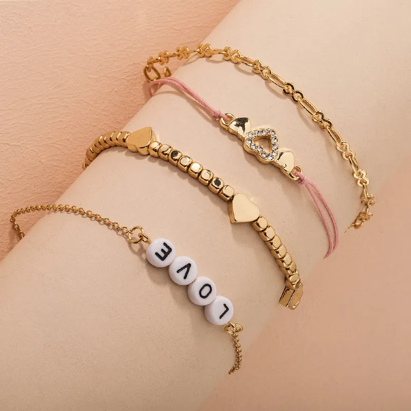 Love Is Gold 4 Part Women Stylish Bracelet