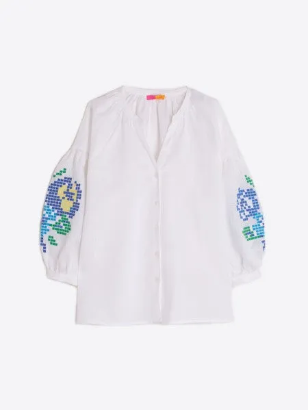 MABEL TOP WHITE LINEN