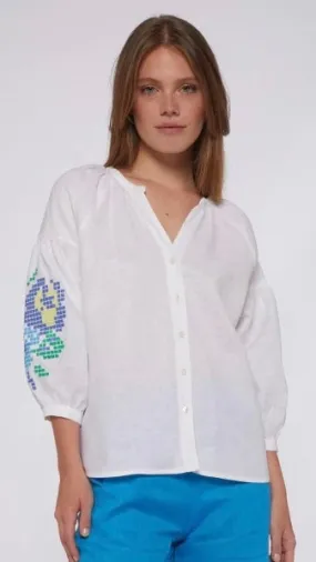 MABEL TOP WHITE LINEN