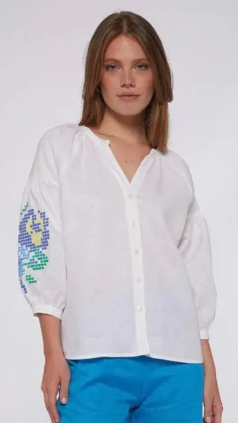 MABEL TOP WHITE LINEN