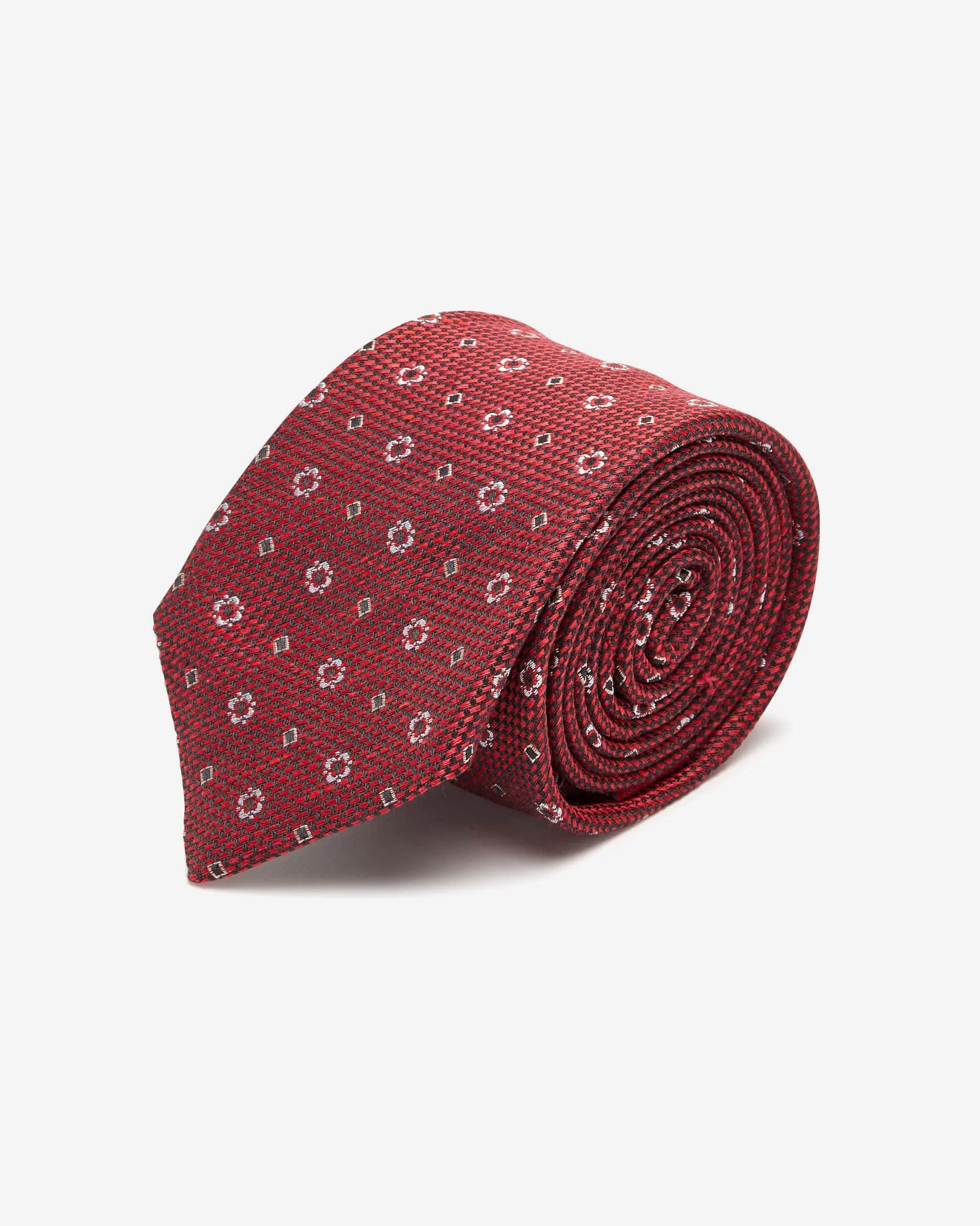 Maroon Motif Silk Tie