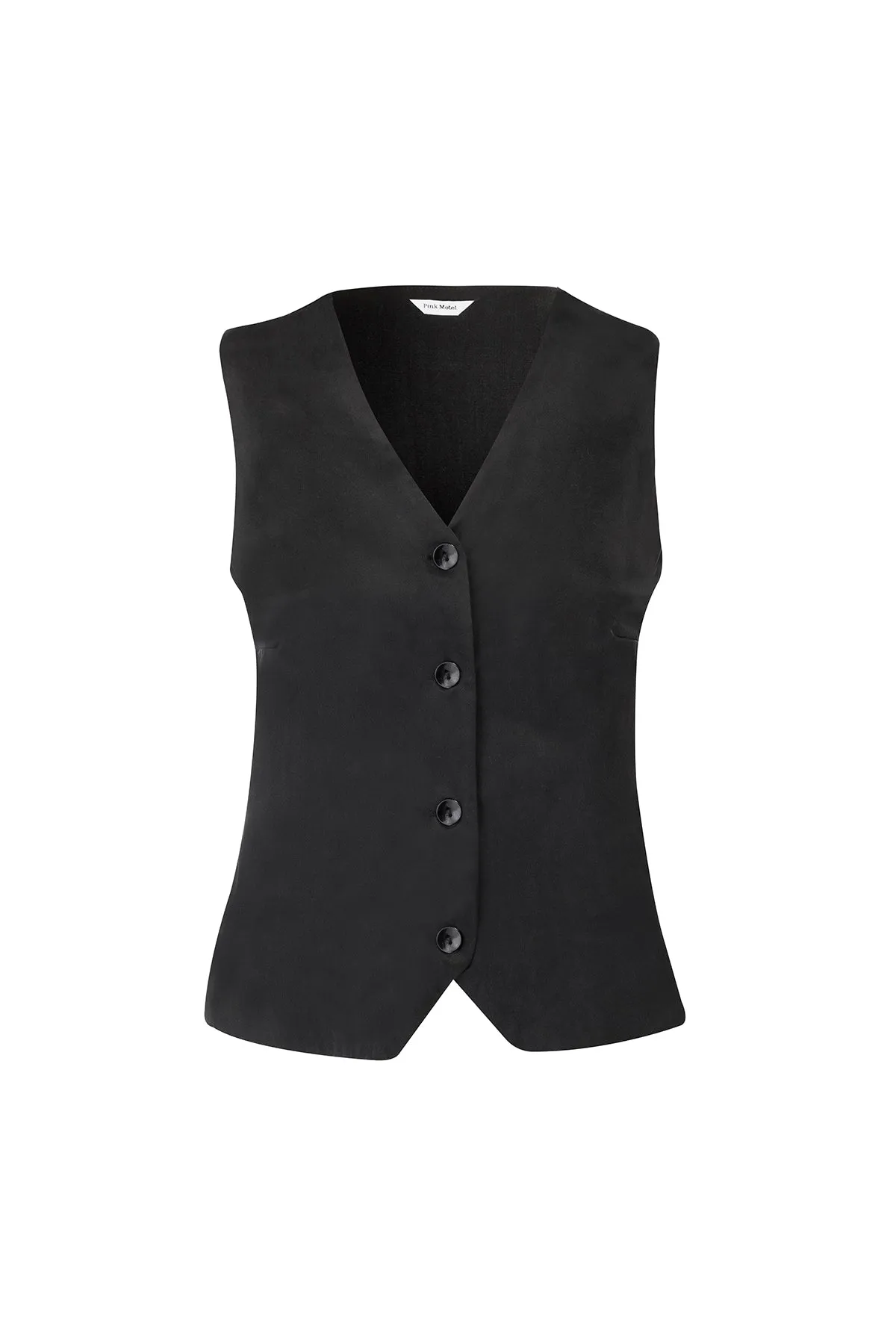 MAX BLACK LINEN  VEST