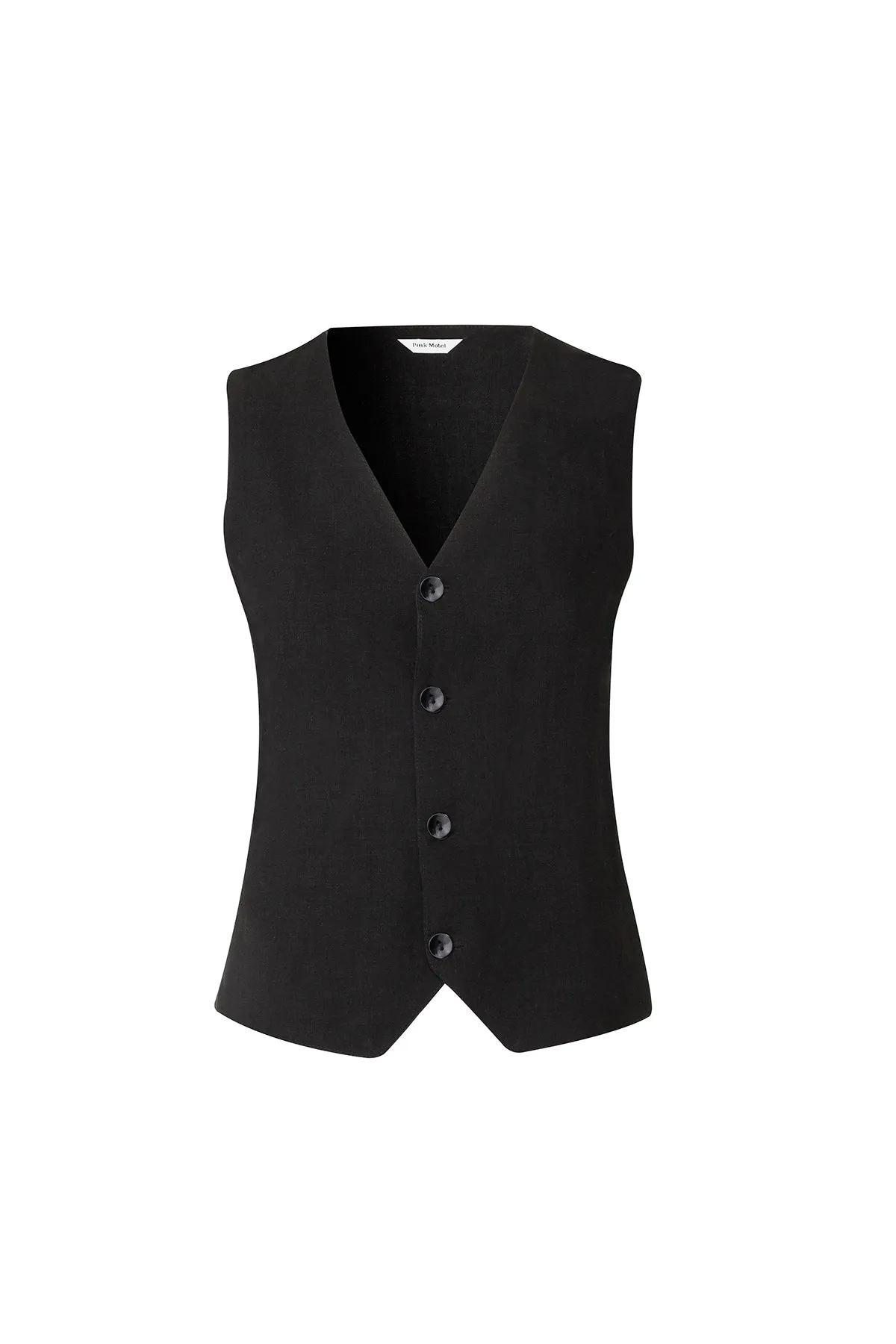 MAX BLACK LINEN  VEST