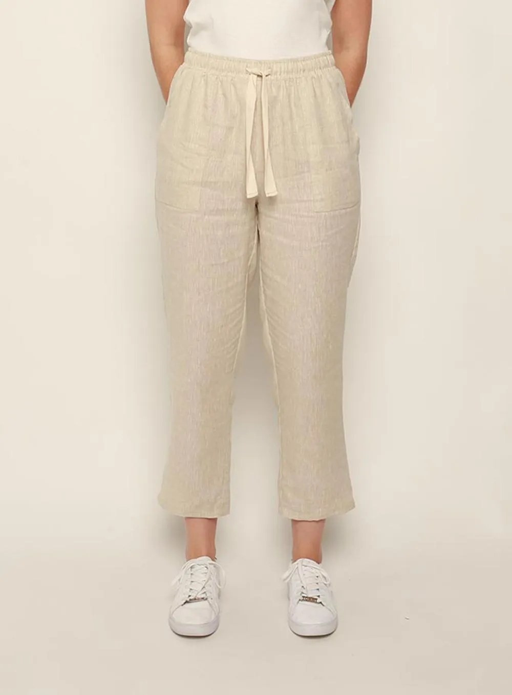 Maya Linen Pant-OATMEAL