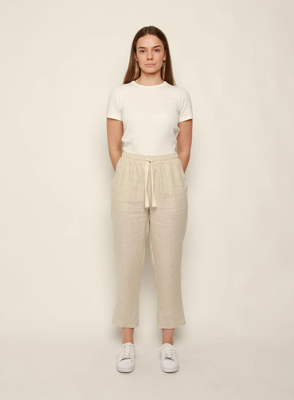 Maya Linen Pant-OATMEAL