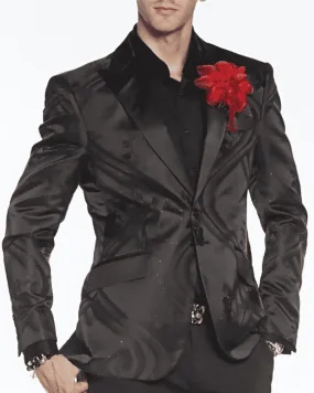 Men's Black Stylish Fashion Blazer and Sport Coat Sky Black