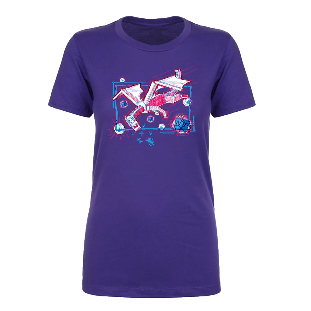 Minecraft Acid Sketch Ender Dragon Women's Short Sleeve T-Shirt