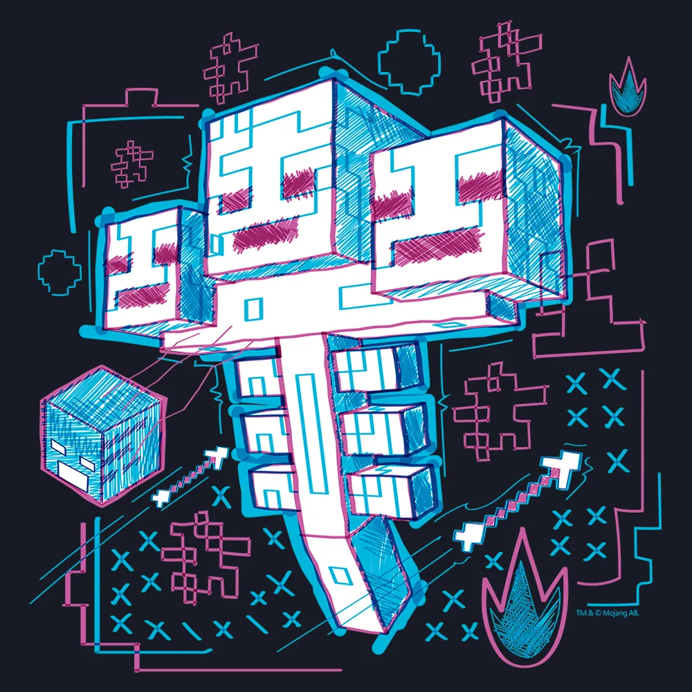 Minecraft Acid Sketch Wither Women's Short Sleeve T-Shirt