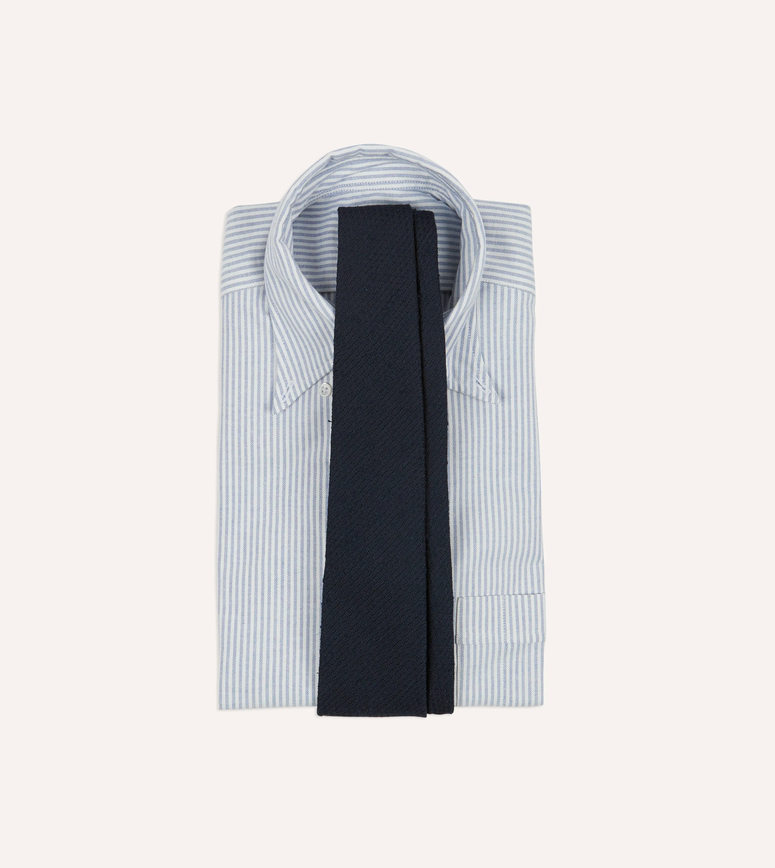 Navy Shantung Silk Tipped Tie