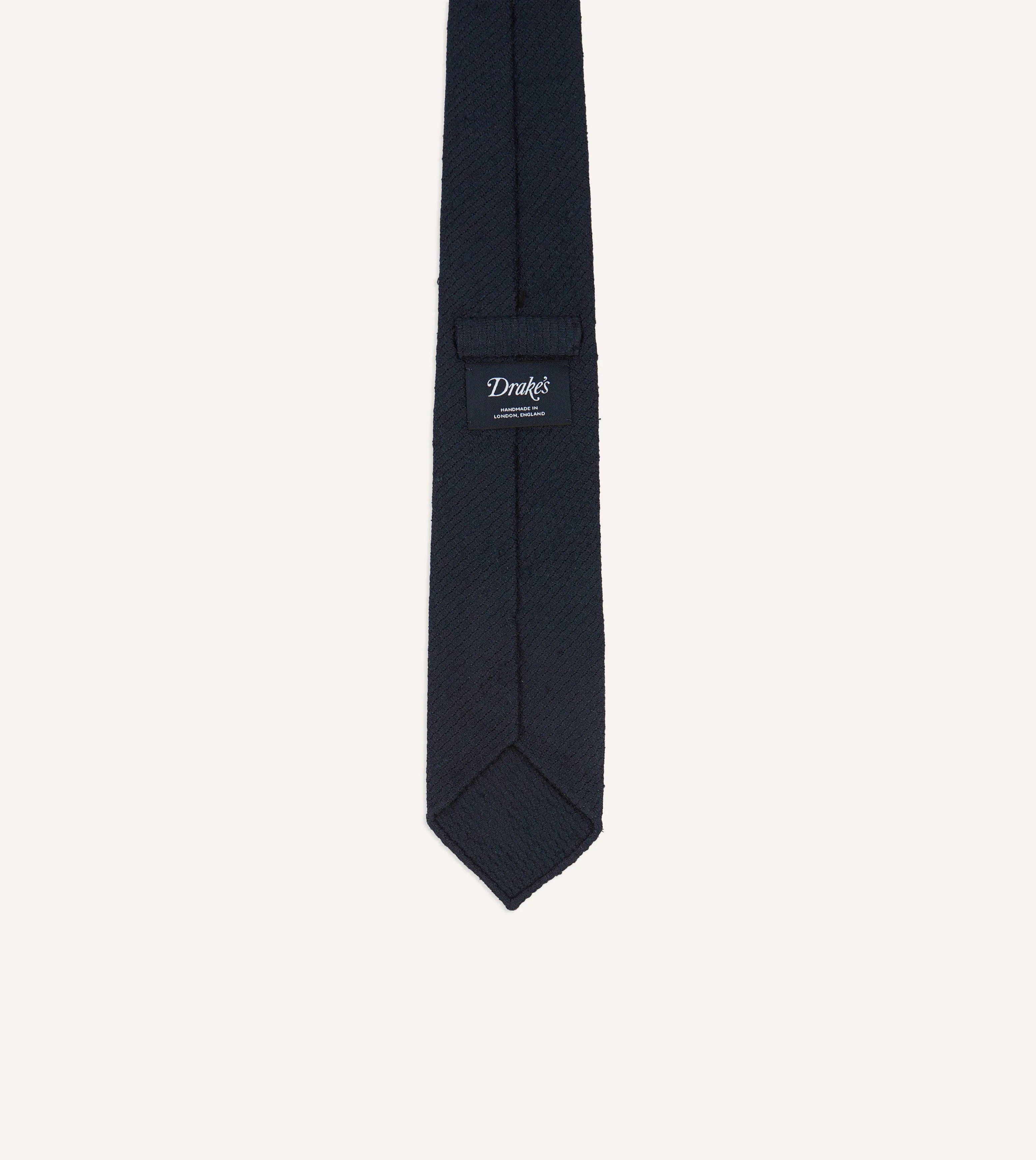 Navy Shantung Silk Tipped Tie