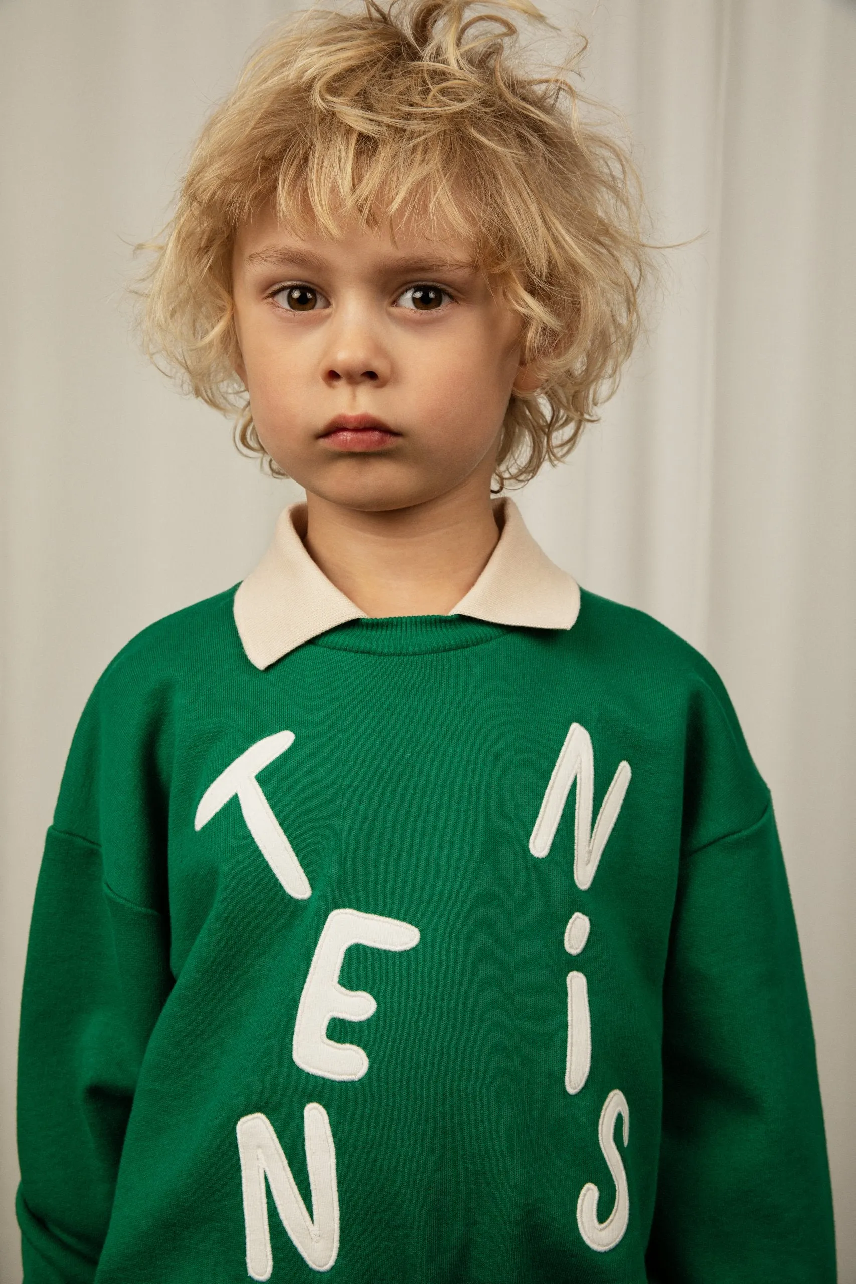 NEW Mini Rodini | Tennis application collar sweatshirt