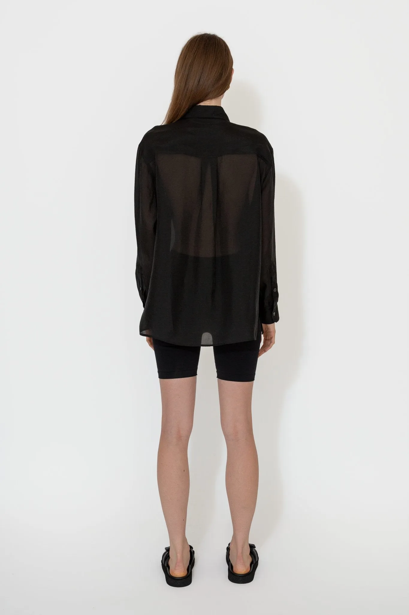 Organza Sheer Blouse in Black