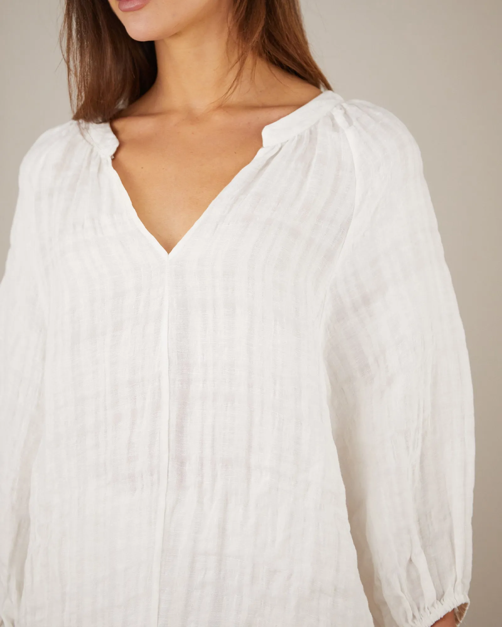 Pila Linen Blouse - White