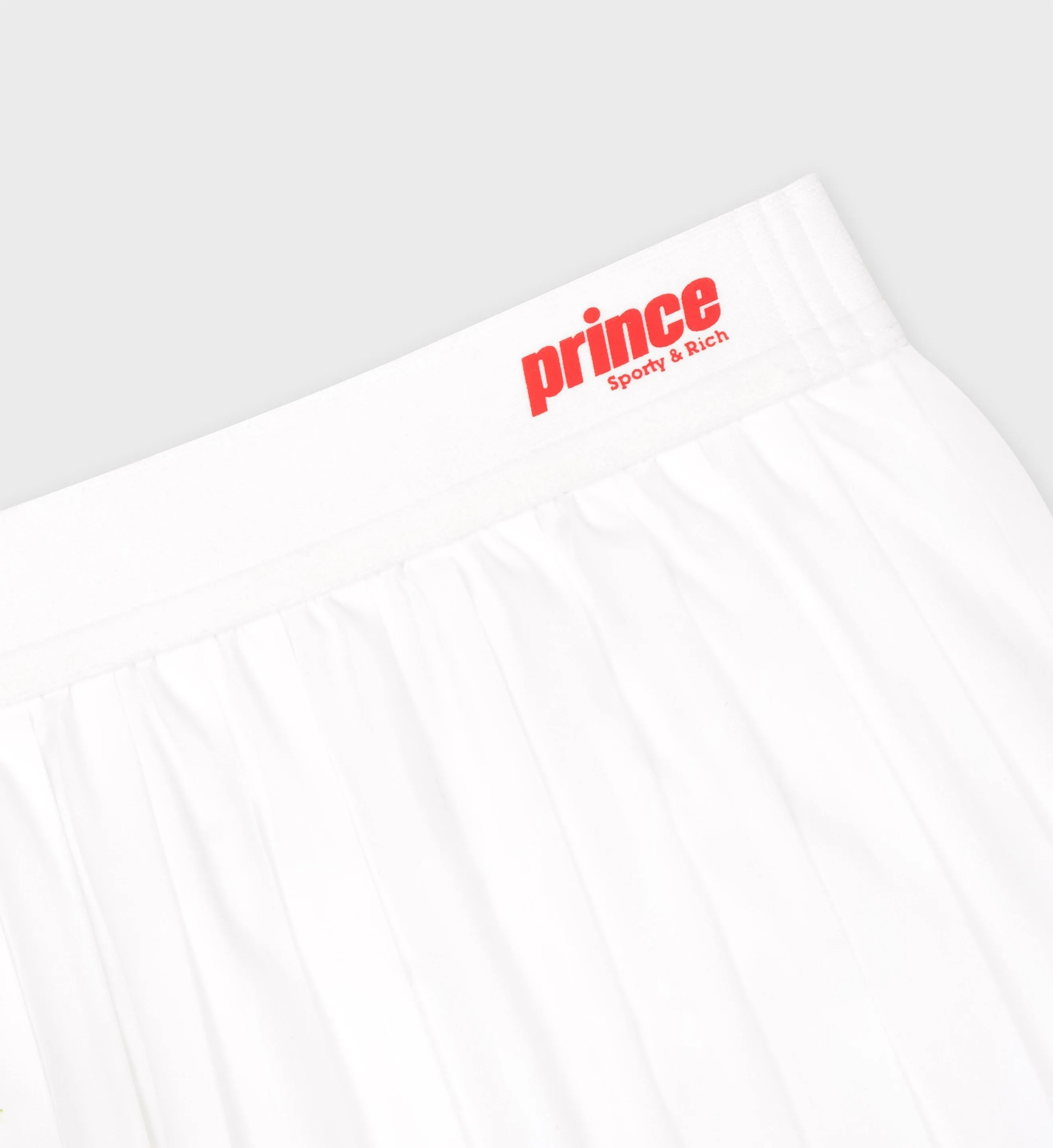 Prince Sporty Pleated Skirt - White/Red