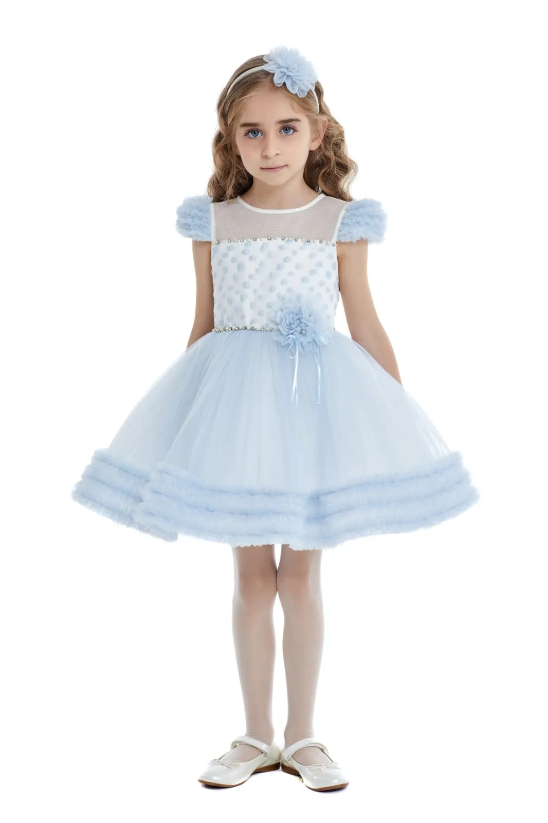 Princess Blue Girls Formal Dress