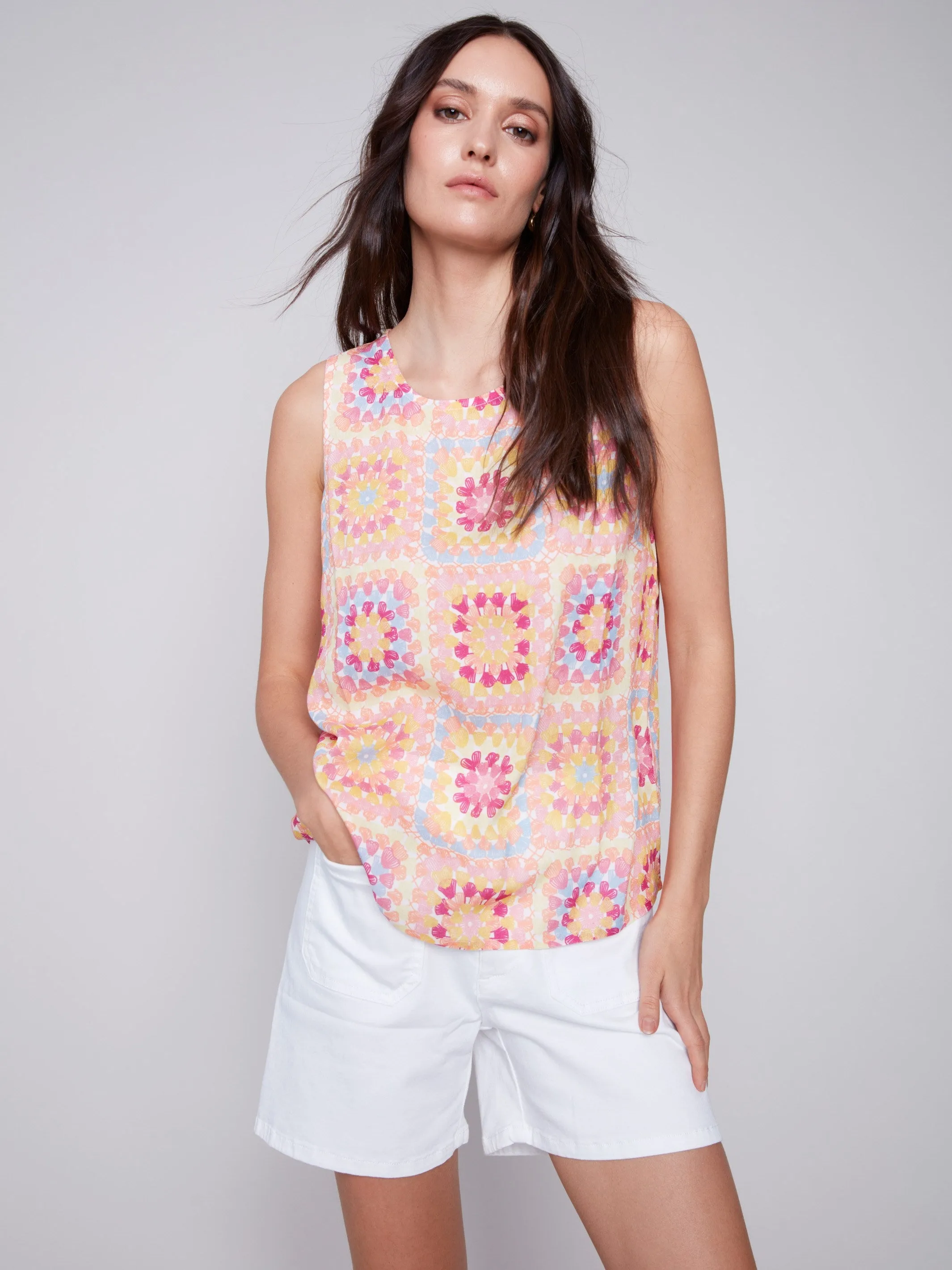 Printed Sleeveless Top - Festival